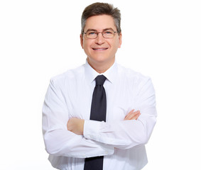 Businessman isolated on white.