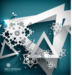 Holiday Paper 3d Snowflakes background