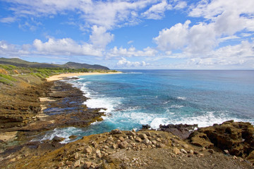 Fototapeta na wymiar View from Halona, Oahu, Hawaii.