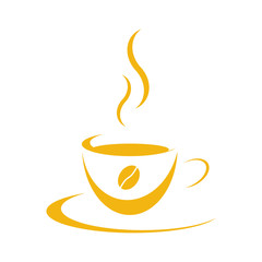 Tasse Gold mit Bohne