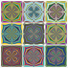 Ethno Pattern with spiritual symbols for quilting