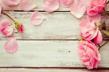 Romantic floral frame background