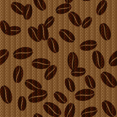Vintage seamless background with coffee beans.
