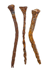 Three rusty nails