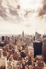 Manhattan skyline aerial view
