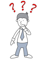 Cartoon businessman Nachdenklich