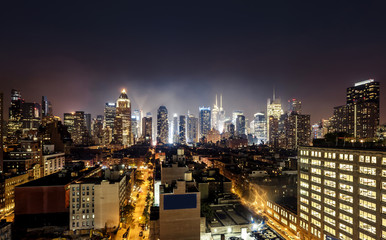 Fototapeta na wymiar Night view of Midtown Manhattan