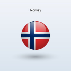 Norway round flag. Vector illustration.
