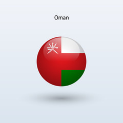 Oman round flag. Vector illustration.