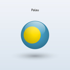 Palau round flag. Vector illustration.