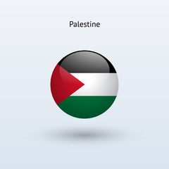 Palestine round flag. Vector illustration.