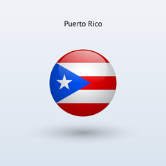 Puerto Rico round flag. Vector illustration.