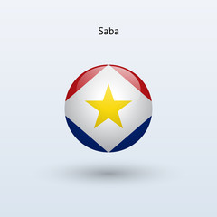 Saba round flag. Vector illustration.
