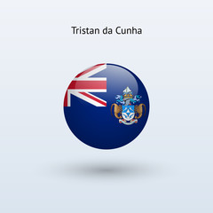 Tristan da Cunha round flag. Vector illustration.