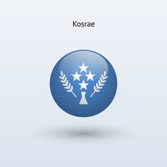Kosrae round flag. Vector illustration.