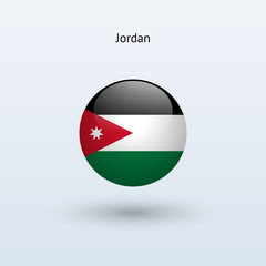 Jordan round flag. Vector illustration.