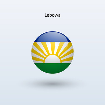 Lebowa round flag. Vector illustration.