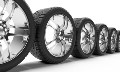 3d rendered illustration of some tires