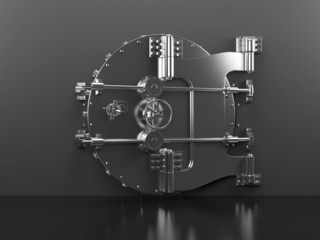 3d rendered illustration of a heavy vault door