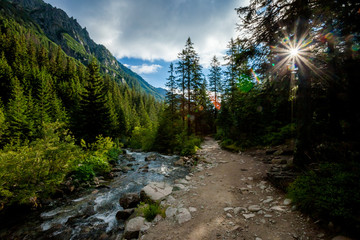 Obraz premium Beautiful Tatry mountains landscape Five Lakes Valley