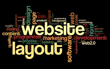 Obraz premium Web layout concept in word tag cloud