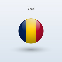 Fototapeta premium Chad round flag. Vector illustration.