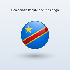 Fototapeta premium Democratic Republic of the Congo round flag.