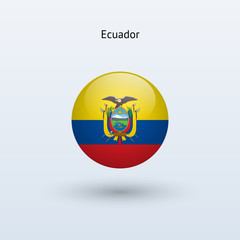 Obraz premium Ecuador round flag. Vector illustration.
