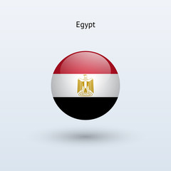 Obraz premium Egypt round flag. Vector illustration.
