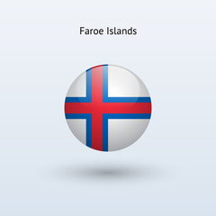 Obraz premium Faroe Islands round flag. Vector illustration.