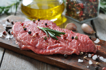 Raw beef steak