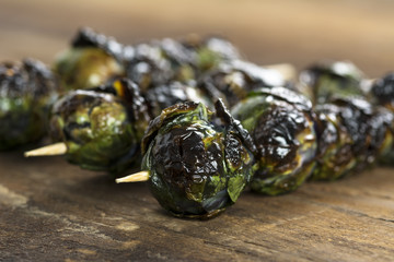 Grilled Purple Brussel Sprout Kabobson Skewers