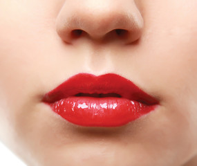 Obraz premium Makeup.Professional Make-up. Lipgloss. Lipstick