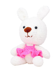 yarn doll on white background