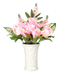 flowers in vase isolated