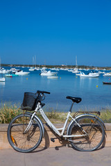 Fototapeta premium Formentera bicycle at Estany des Peix lake