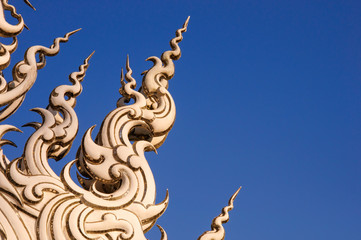 Decoration on top of roof at Wat Rong Khun,Thailand