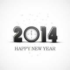 Vector 2014 Happy New Year celebration with watch design illustr