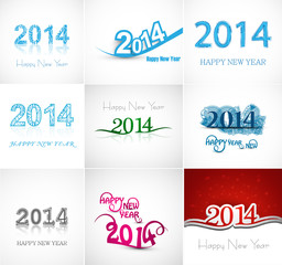 Vector artistic Beautiful celebration new year set collaction co