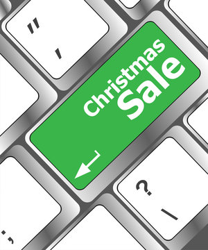 christmas sale on computer keyboard key button