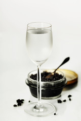 Vodka and black caviar