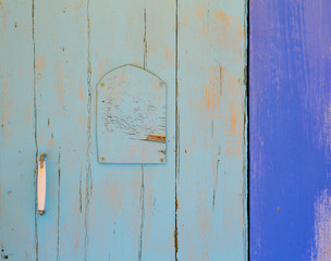 Mediterranean blue door details in Balearic Islands