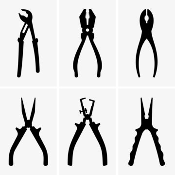 Set of six pliers