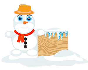 Christmas Greeting Card with snowman.
