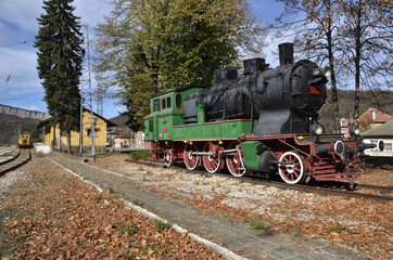 Fototapeta na wymiar vintage old locomotive station, Bulgaria
