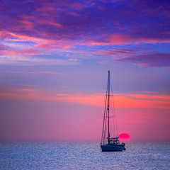 Ibiza sunset sun view from formentera Island