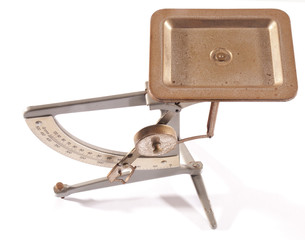 antique postage scale on white background - 58725607
