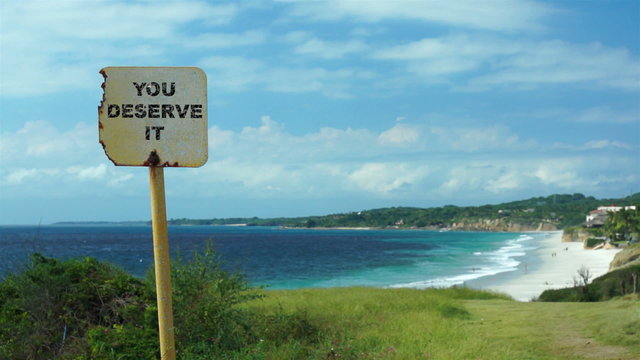 You Deserve It Beach Sign Dolly