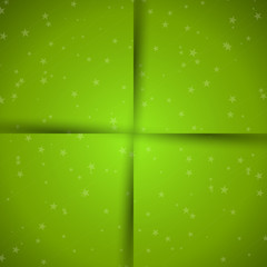 green christmas background with shadow and stars