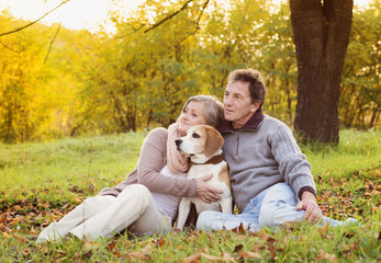 Seniors with dog